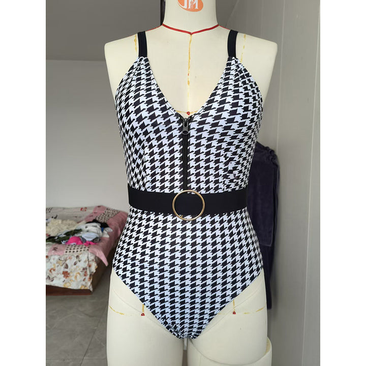 Damen Einteiler Badeanzug mit eleganter Gürteldetails Echo Archiv