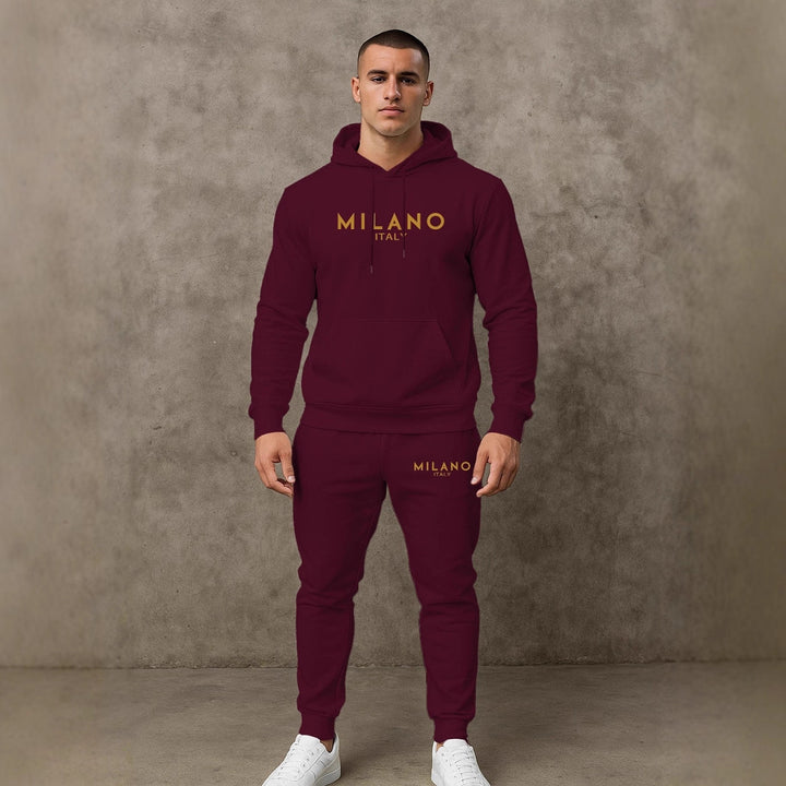 Herren Hoodie und Jogginghose Set mit stylischem Milano Print Echoarchiv