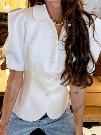 Damen Blazer mit Puffärmeln und klassischem Kragen Echo Archiv