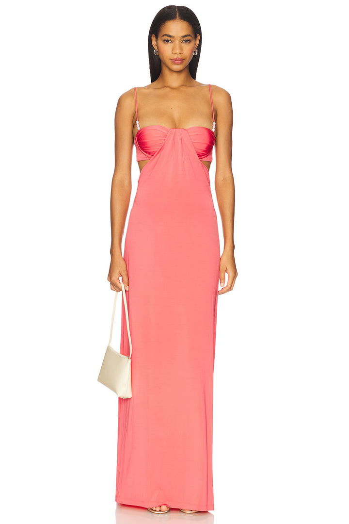Damen nan Maxikleid mit Bustier-Cups, seitlichen Cut-Outs und feinen Spaghettiträgern Echo Archiv
