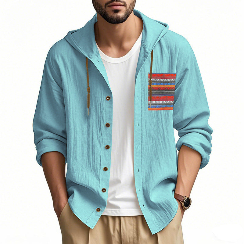 Herren lässige Shirtjacke mit Kapuze Echoarchiv