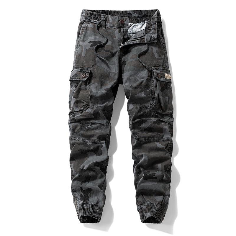 Herren Taktische Cargo‑Jogginghose im Camouflage‑Military‑Look mit Tunnelzugbund, Knieabnähern und Multifachtaschen Echo Archiv