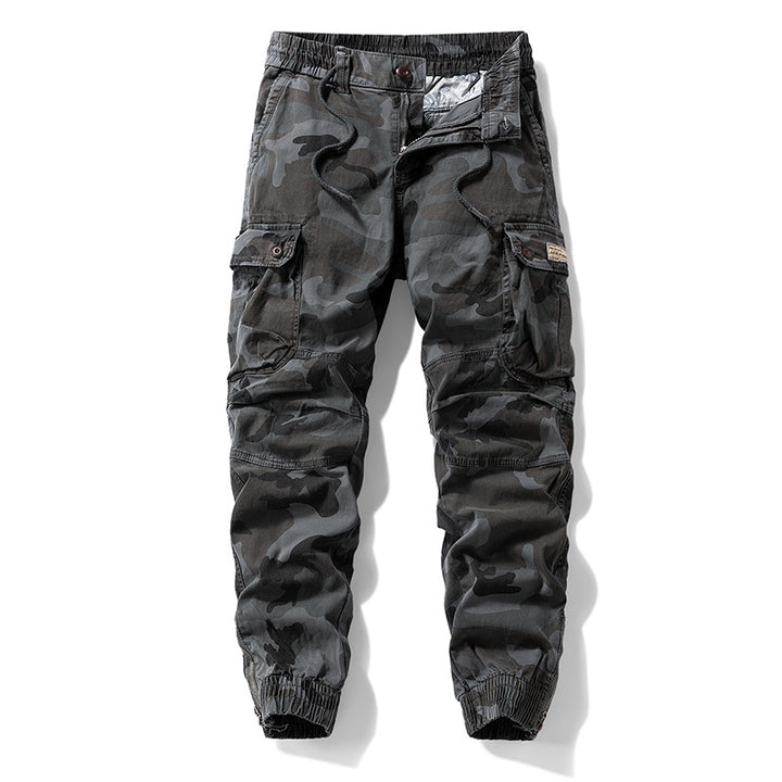Herren Taktische Cargo‑Jogginghose im Camouflage‑Military‑Look mit Tunnelzugbund, Knieabnähern und Multifachtaschen Echo Archiv