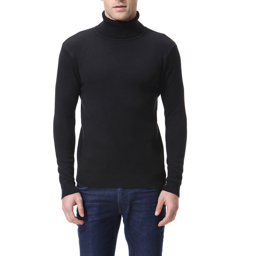 Herren nan schlanker Feinstrick-Rollkragenpullover aus Merino-Baumwollmix mit Rippenbündchen Echo Archiv
