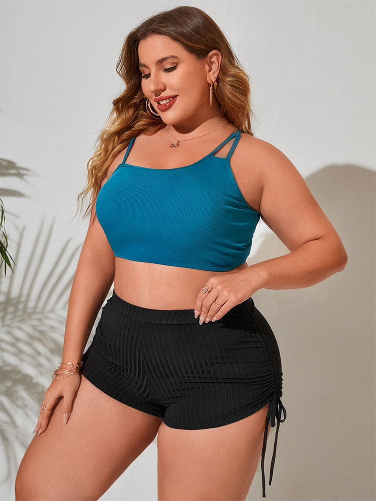 Damen hoch geschnittene Bikeshorts mit Rüschendetails Echo Archiv
