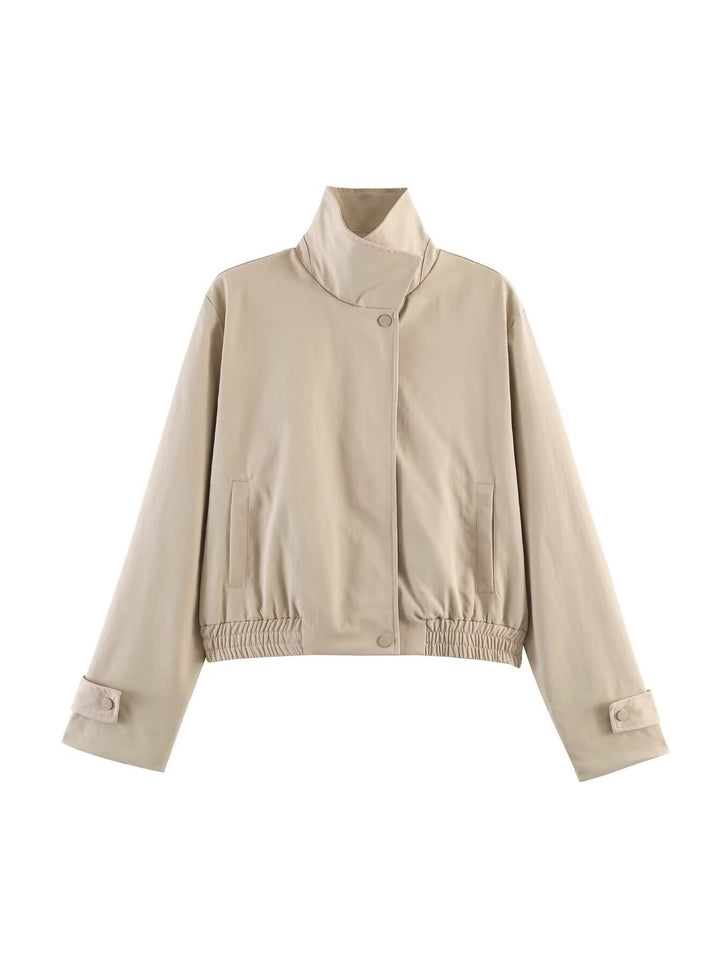 Damen Kurzblouson mit hohem Stehkragen, elastischem Bund und verdeckter Druckknopfleiste Echo Archiv