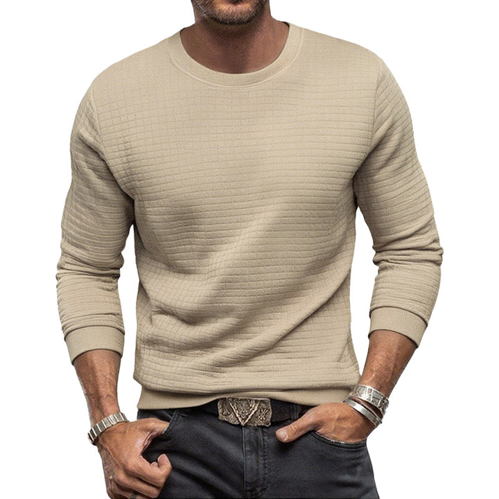 Herren nan strukturiertes Rundhals-Sweatshirt aus gesteppter Baumwollmischung Echo Archiv