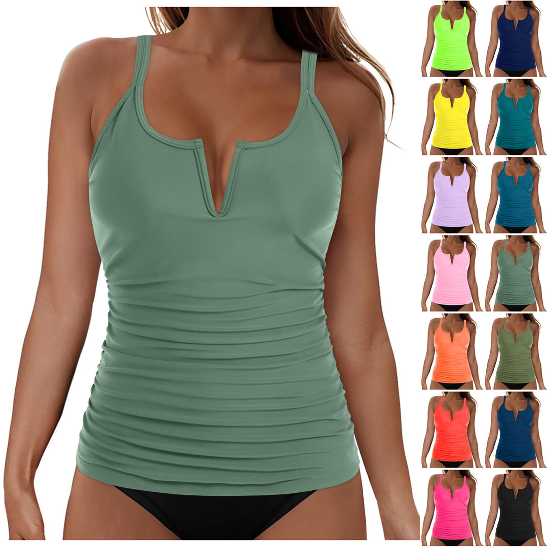 Damen Tankini-Oberteil mit figurumspielendem Design und tiefem V-Ausschnitt Echo Archiv