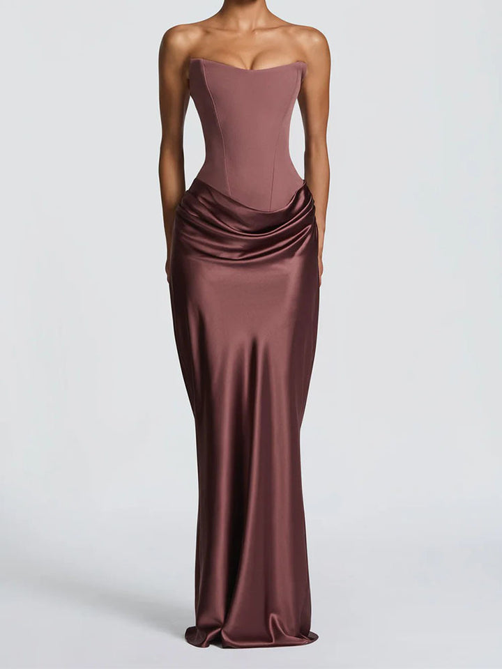 Damen Elegantes Wickelkleid mit figurbetontem Oberteil und schimmerndem Rock Echo Archiv