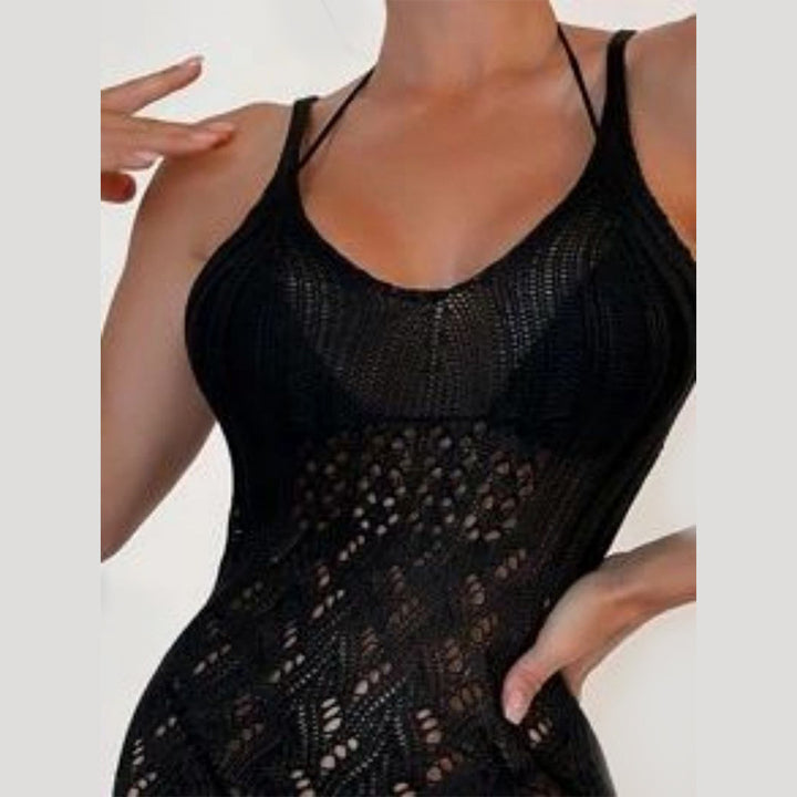Damen eleganter und transparenter Häkel-Strandüberwurf Echo Archiv