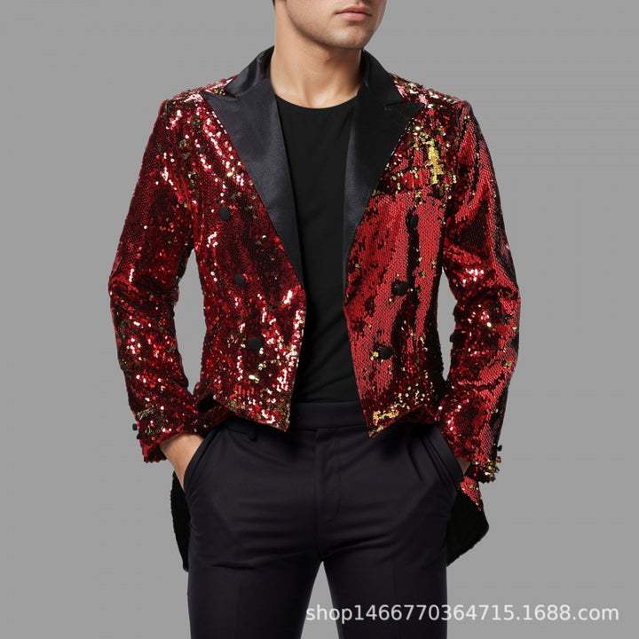 Herren Funkelnder Pailletten-Blazer Echoarchiv