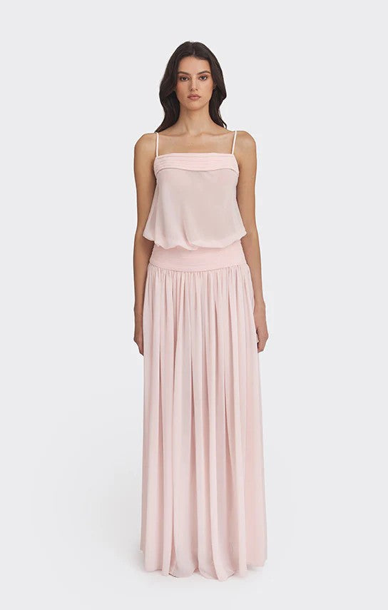 Damen Maxi-Kleid mit fließendem Chiffon-Oberteil und elastischem Bund Echo Archiv