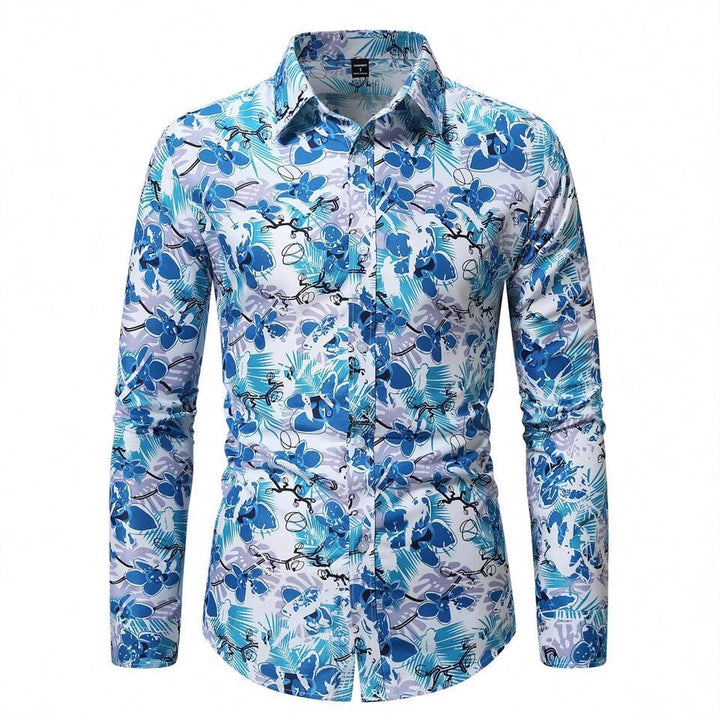 Herren Langarmhemd mit exquisitem Floral-Design Echoarchiv