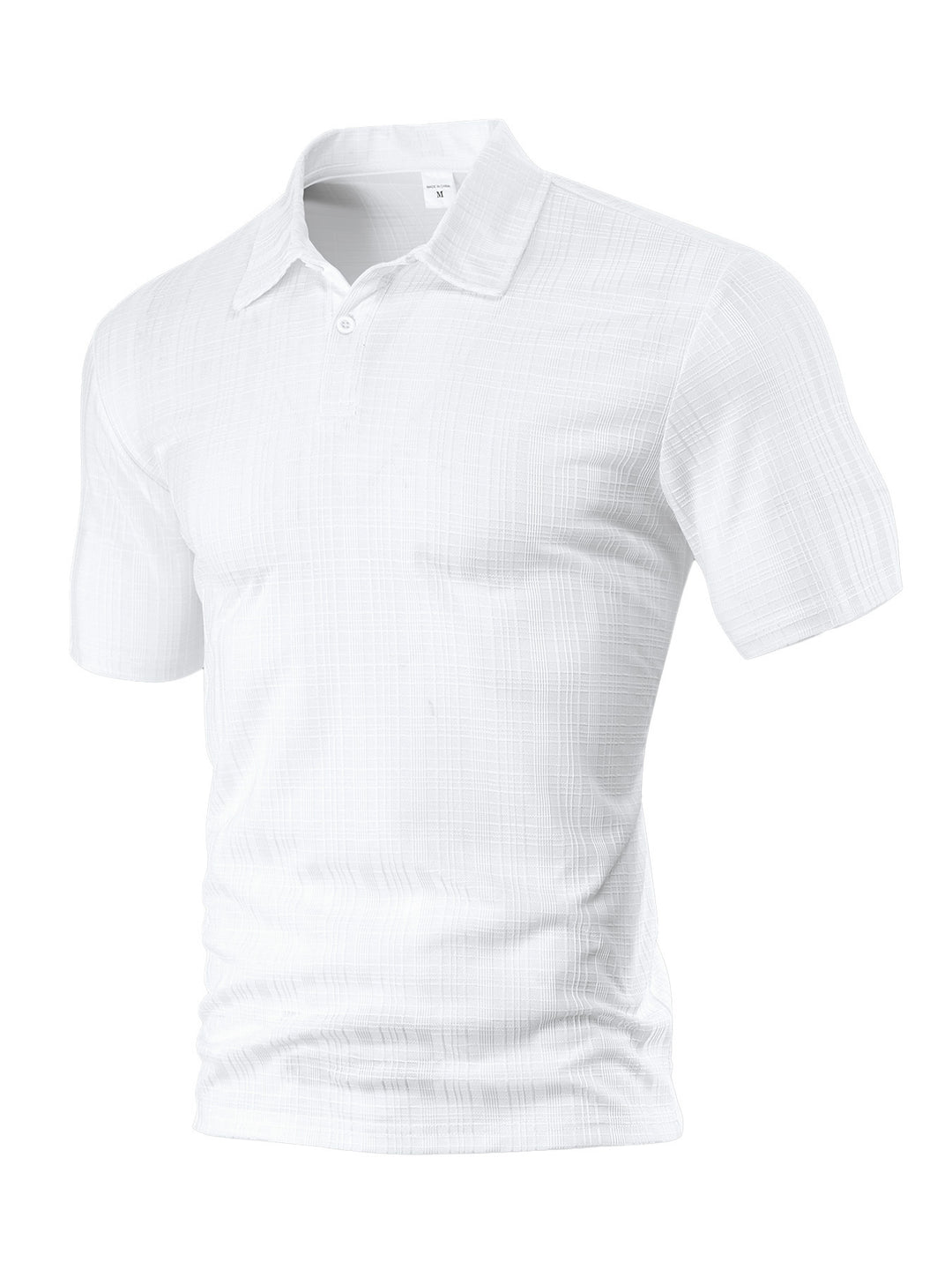 Herren Kurzarm-Polohemd mit modernem Strukturdesign und praktischem Kragen Echoarchiv