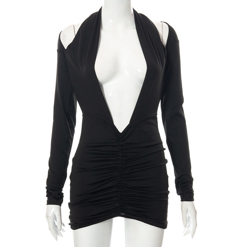 Damen Wickelkleid mit tiefem V-Ausschnitt und Raffungen Echo Archiv