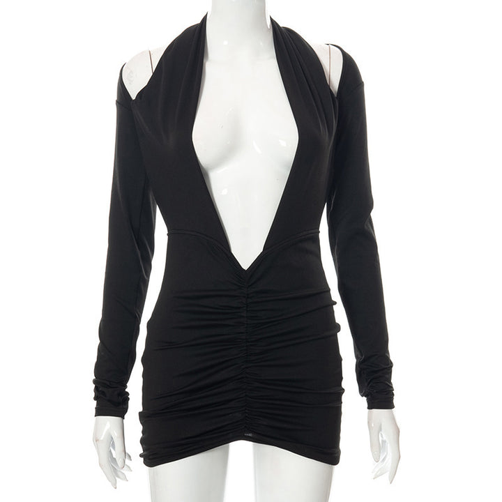 Damen Wickelkleid mit tiefem V-Ausschnitt und Raffungen Echo Archiv