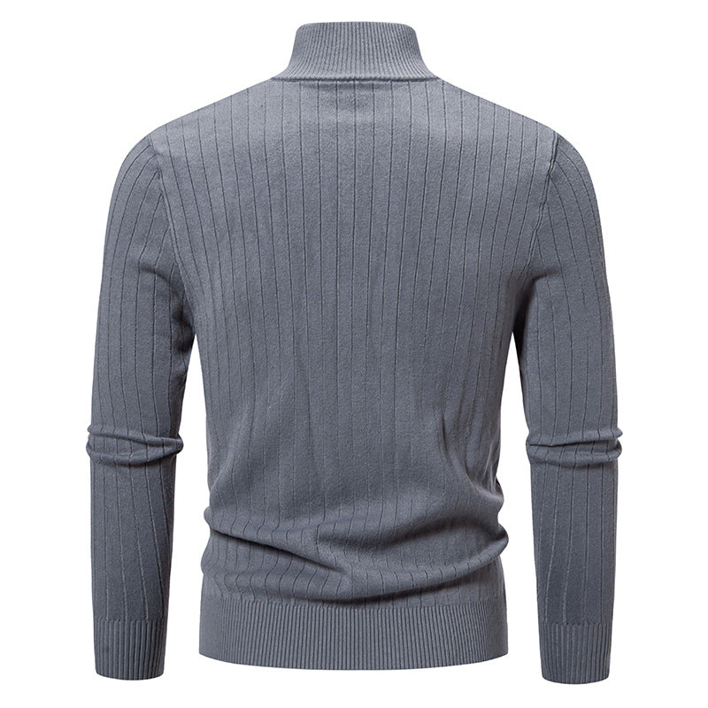 Herren Schmal geschnittene Feinstrick-Zipjacke mit Stehkragen und markanter Rippstruktur Echo Archiv
