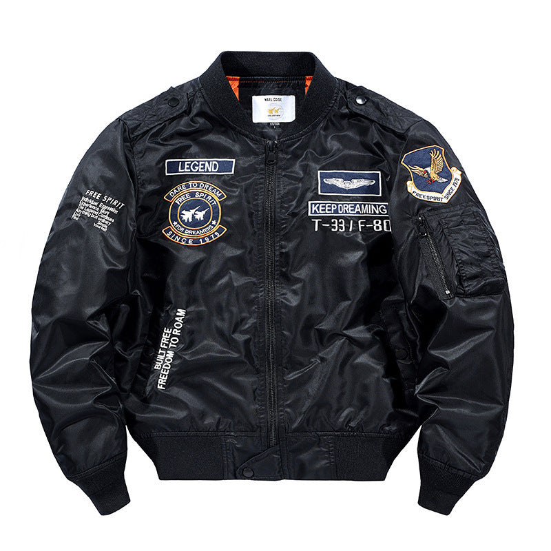 Herren Bomberjacke Pilotenblouson mit gestickten Fliegerapplikationen und windabweisendem Nylon Echoarchiv