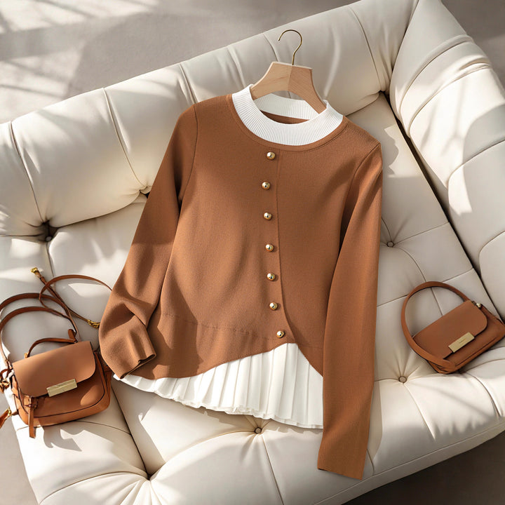 Damen Eleganter Strickblazer mit asymmetrischem Saum Echo Archiv