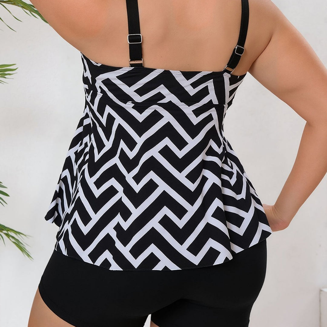 Damen Tankini-Set mit modischem geometrischem Muster Echo Archiv