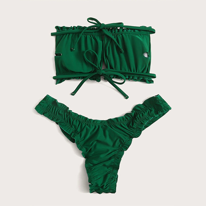 Damen Bandeau-Bikini-Set mit eleganten Rüschen Echo Archiv