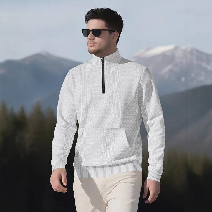 Herren Sweatpullover mit Stehkragen und praktischen Taschen Echoarchiv