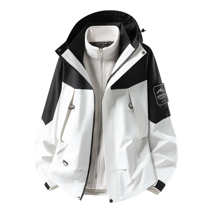 Unisex wasserfeste zweilagige Softshell-Regenjacke mit herausnehmbarem Fleecefutter und Kapuze Echoarchiv