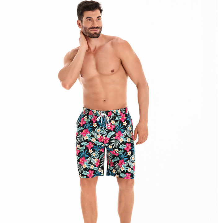 Herren Badeshorts mit floralem Muster und elastischem Bund Echo Archiv