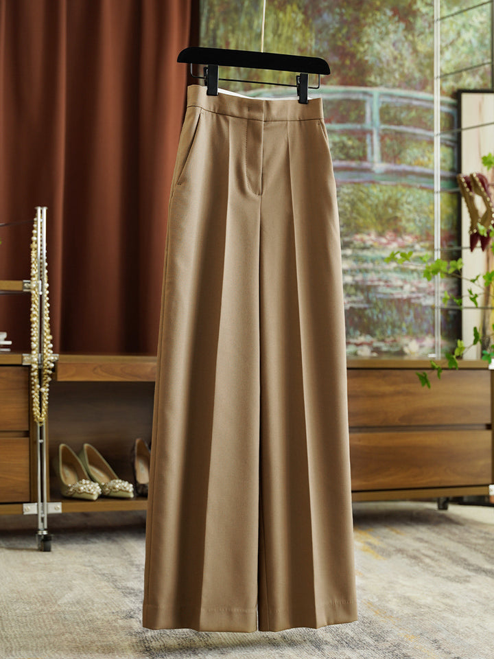 Damen Hochtaillierte weite Stoffhose mit Bügelfalte und Eingrifftaschen Echo Archiv