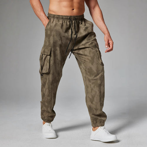 Herren Cargo-Hose mit seitlichen Abnähten und elastischem Bund Echoarchiv