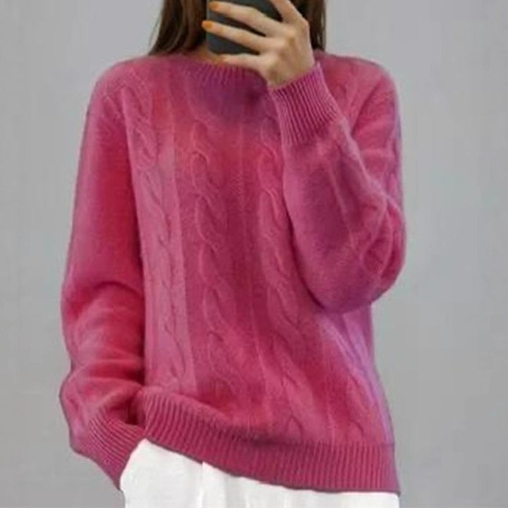 Damen Kuscheliger Zopfmuster-Feinstrickpullover mit legerer Passform – Mavelle
