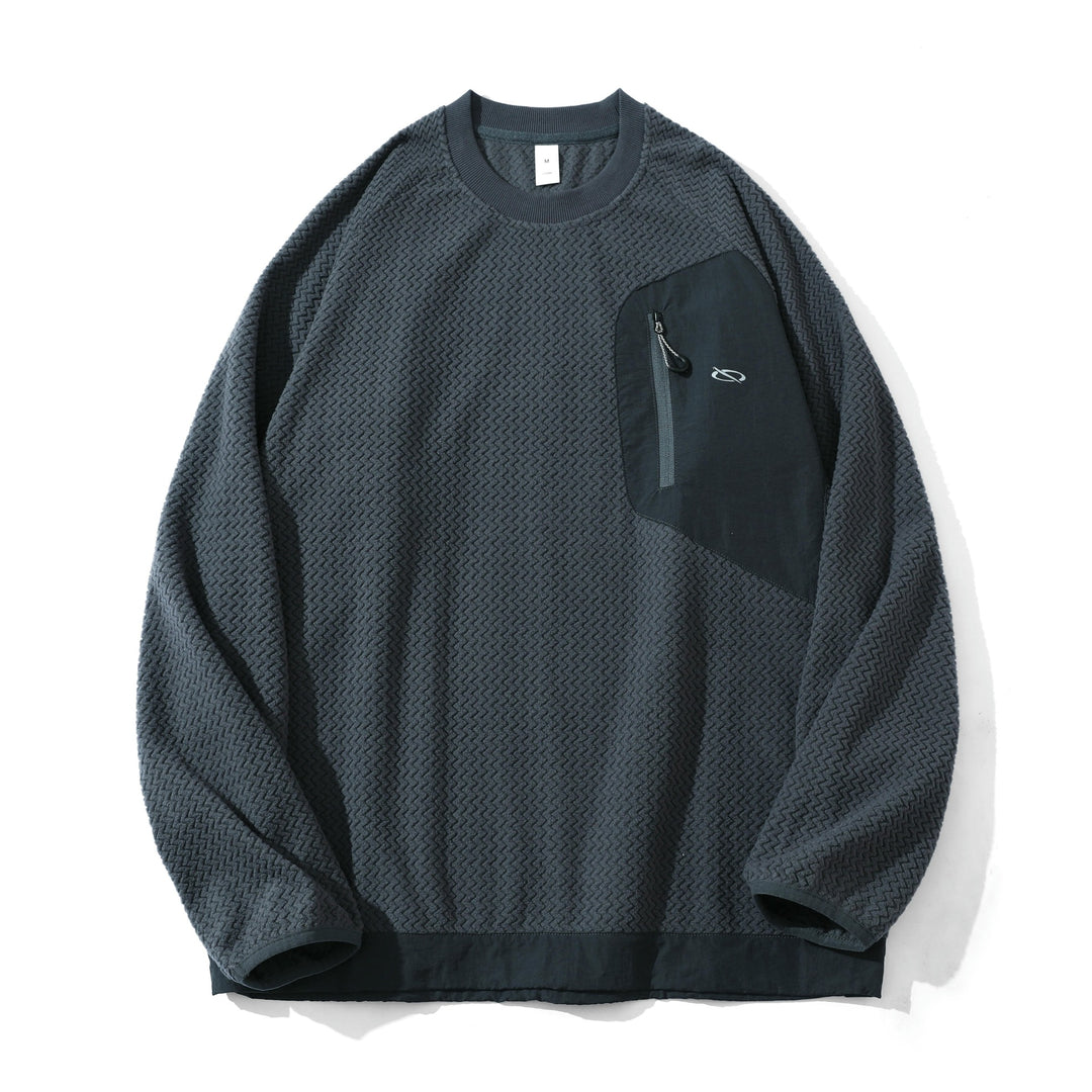 Unisex Strukturiertes Waffel‑Sweatshirt mit Brustzipptasche Echoarchiv