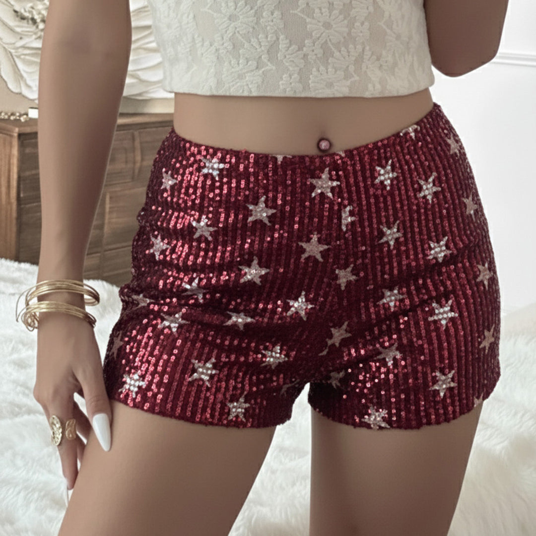 Damen Minirock mit glitzerndem Polka-Dot-Muster und elastischem Bund Echo Archiv