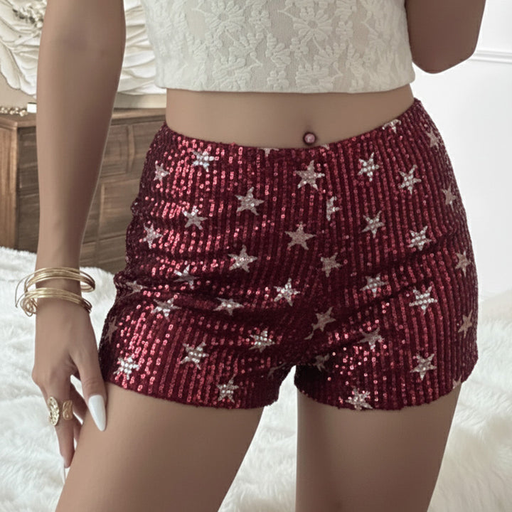 Damen Minirock mit glitzerndem Polka-Dot-Muster und elastischem Bund Echo Archiv