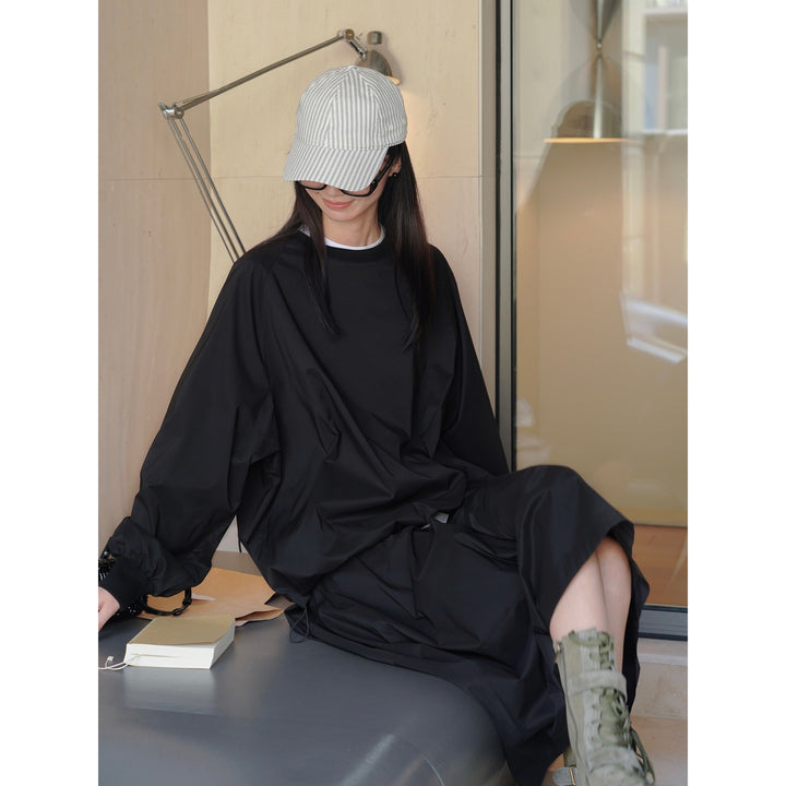 Damen Oversize Regen- und Windpullover mit wasserabweisender Oberfläche und elastischem Saum Echoarchiv