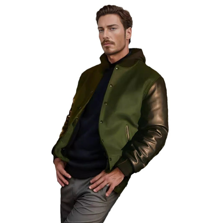 Herren stylische Bomberjacke mit Kontrastärmeln Echoarchiv