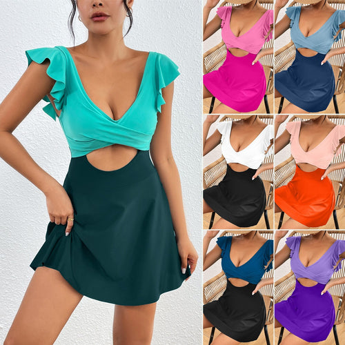 Damen Schwimmanzug mit voluminösen Rüschendetails Echo Archiv