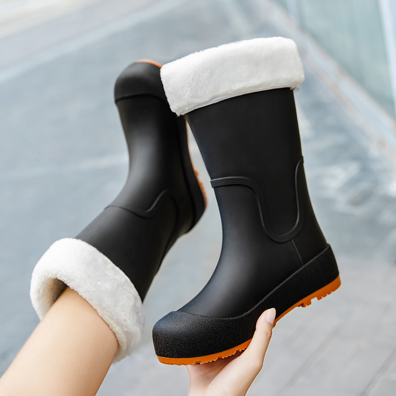 Damen Mittelhohe wasserdichte Gummistiefel mit griffiger Profillaufsohle Echoarhiv