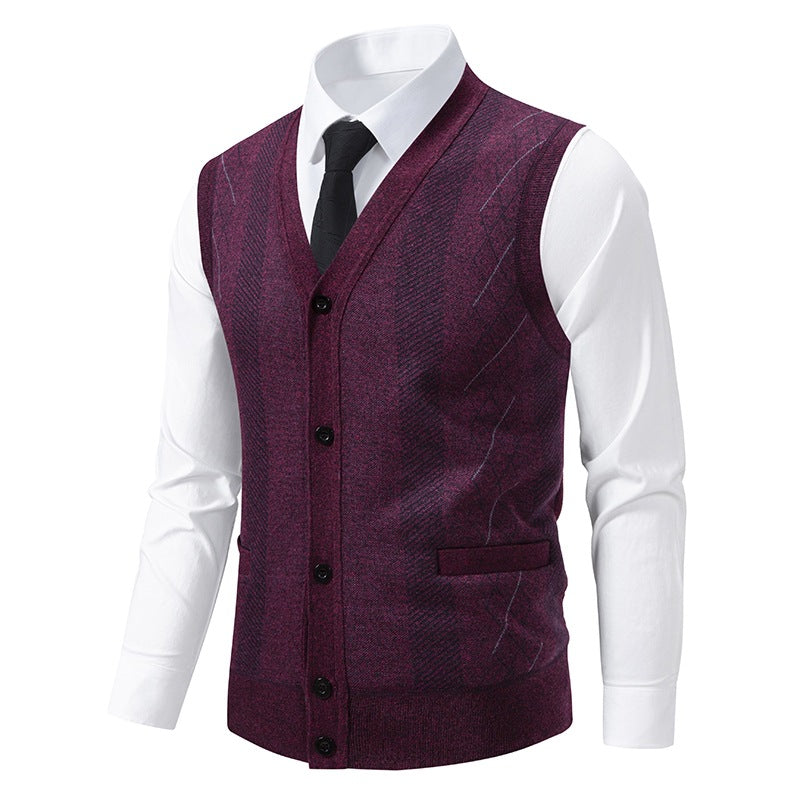 Herren elegante Weste mit strukturiertem Design und praktischen Taschen Echoarchiv