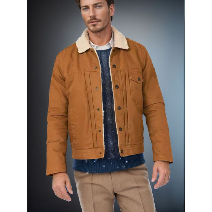 Herren Denimjacke mit weichem Sherpa-Futter Echoarchiv