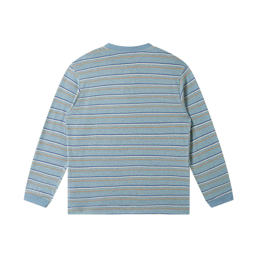 Unisex Fein gestricktes Langarmshirt mit Streifenstruktur und geripptem Rundhals Echoarchiv