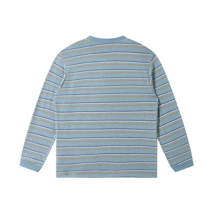 Unisex Fein gestricktes Langarmshirt mit Streifenstruktur und geripptem Rundhals Echoarchiv