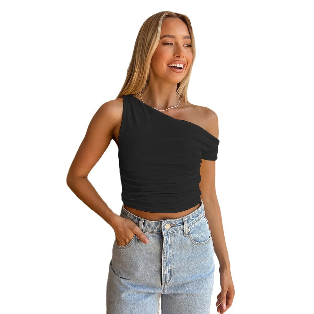 Damen asymmetrisches Crop-Top mit Raffungen Echo Archiv