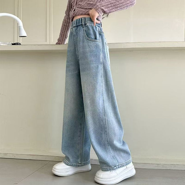 Damen weite High-Waist Jeans mit schmalem Bund Echo Archiv