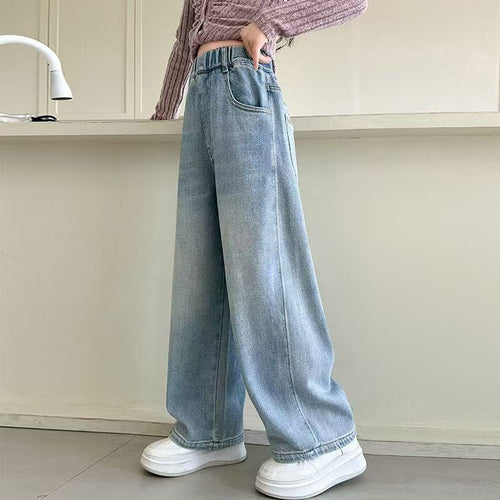 Damen weite High-Waist Jeans mit schmalem Bund Echo Archiv