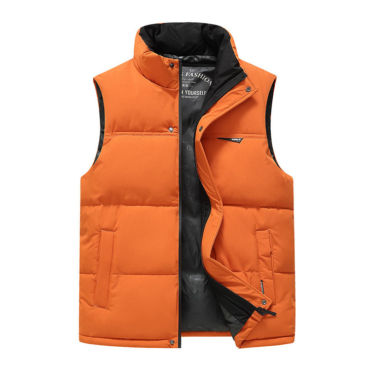 Herren Thermo-Pufferweste mit verstärktem Kragen, Zweifachverschluss & Futter mit Logo-Print Echoarchiv