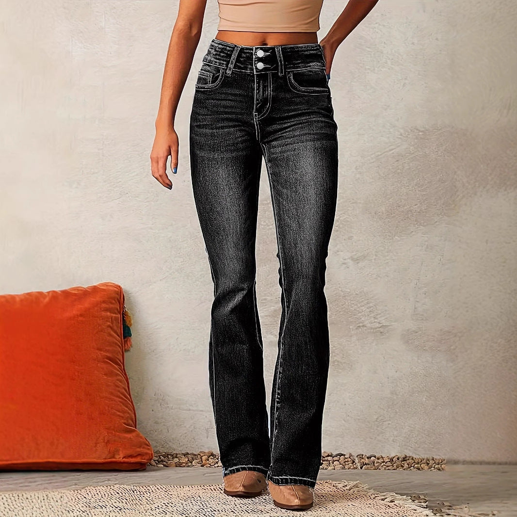 Damen Hochtaillierte Bootcut JEchoarchivns Echoarchiv