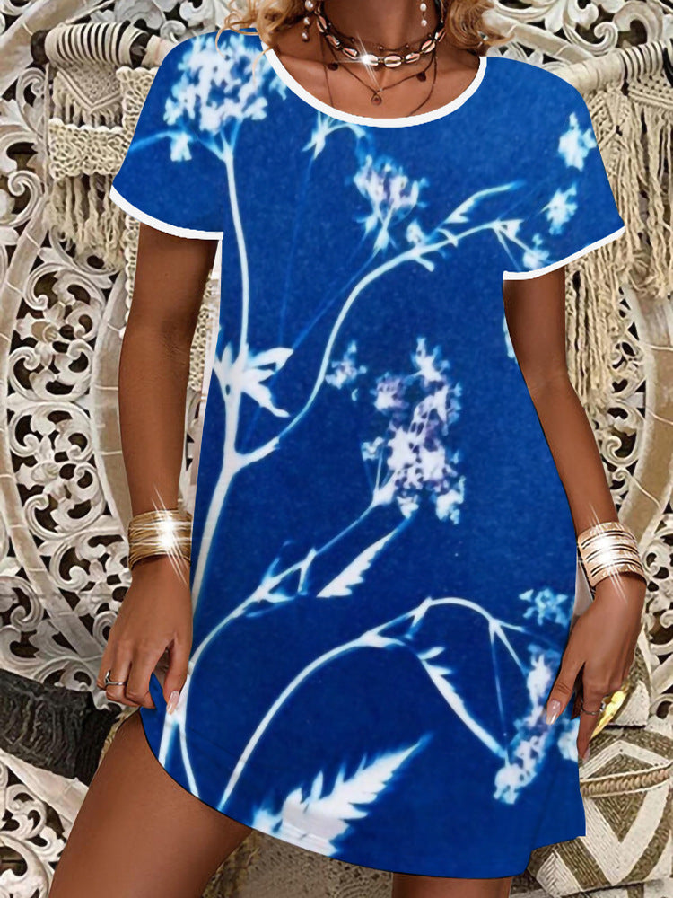 Damen Sommerliches T-Shirt-Kleid mit floralem Print Echo Archiv