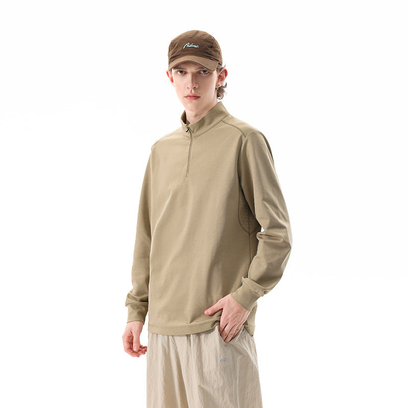 Herren Oversize Halbzip-Sweatshirt mit Stehkragen und seitlichen Reißverschlusstaschen Echo Archiv