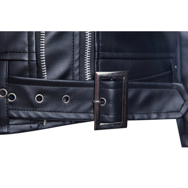 Herren Biker-Lederjacke mit asymmetrischem Reißverschluss und zahlreichen Taschen Echoarchiv